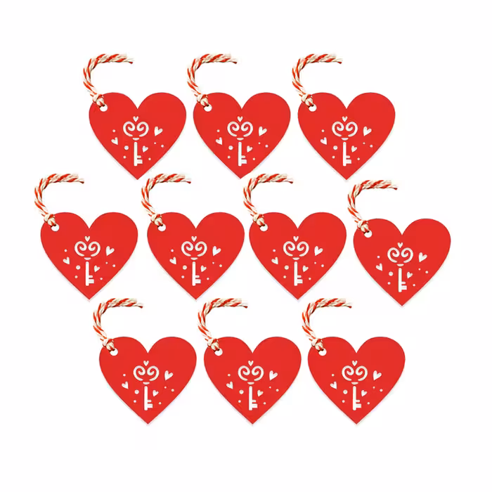 ابزار کادویی مدل گیفت تگ طرح کلید و قلب مجموعه 10 عددی