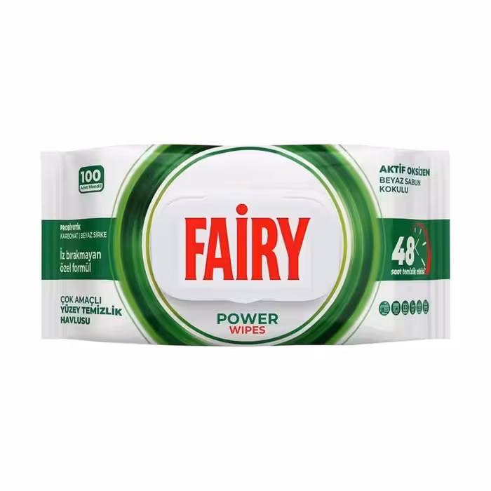 دستمال مرطوب فیری مدل power  بسته 100 عددی