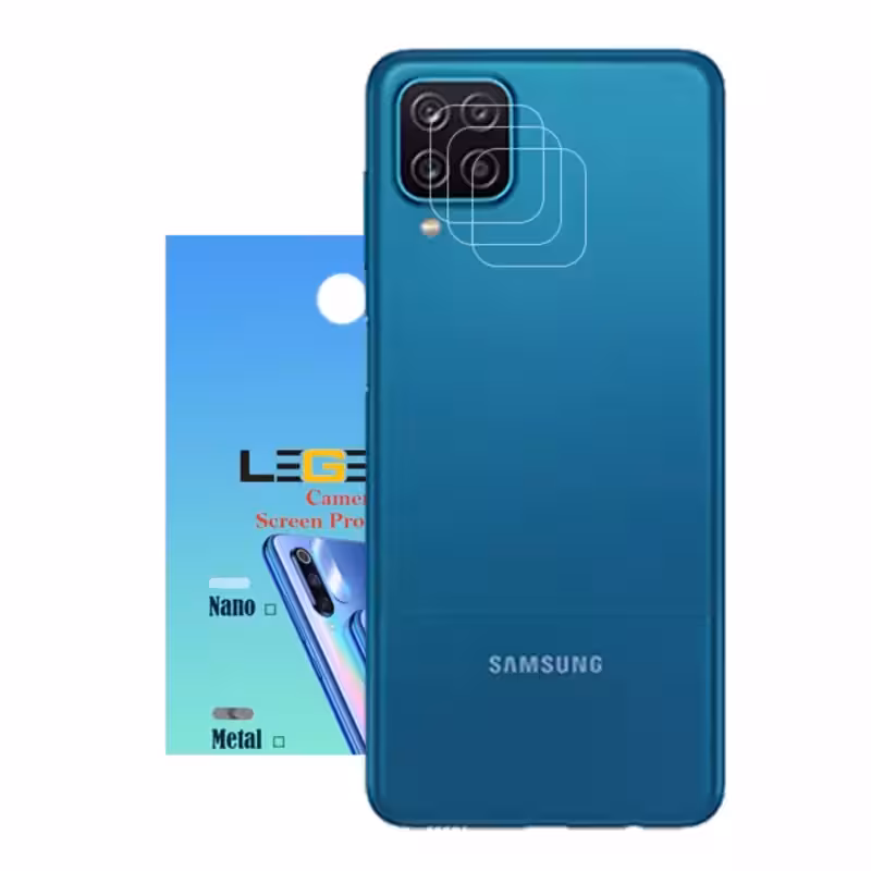 محافظ لنز دوربین لجند مدل نانو گلس مناسب برای موبایل سامسونگ Galaxy A12 بسته 3 عددی