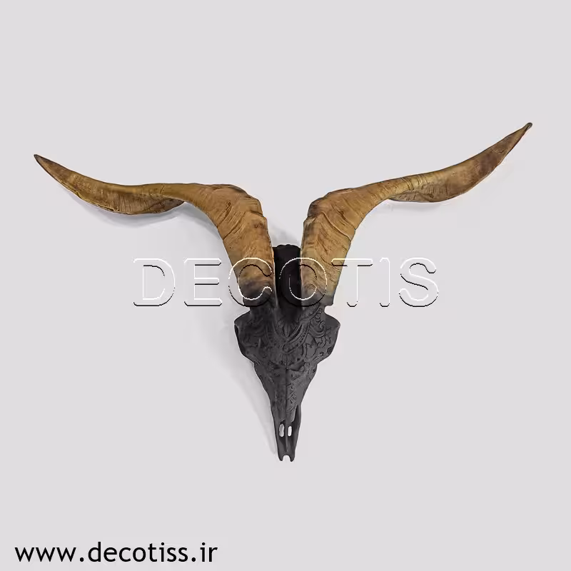 دیوارکوب طرح جمجمه قوچ کد Irz321 رنگ مشکی