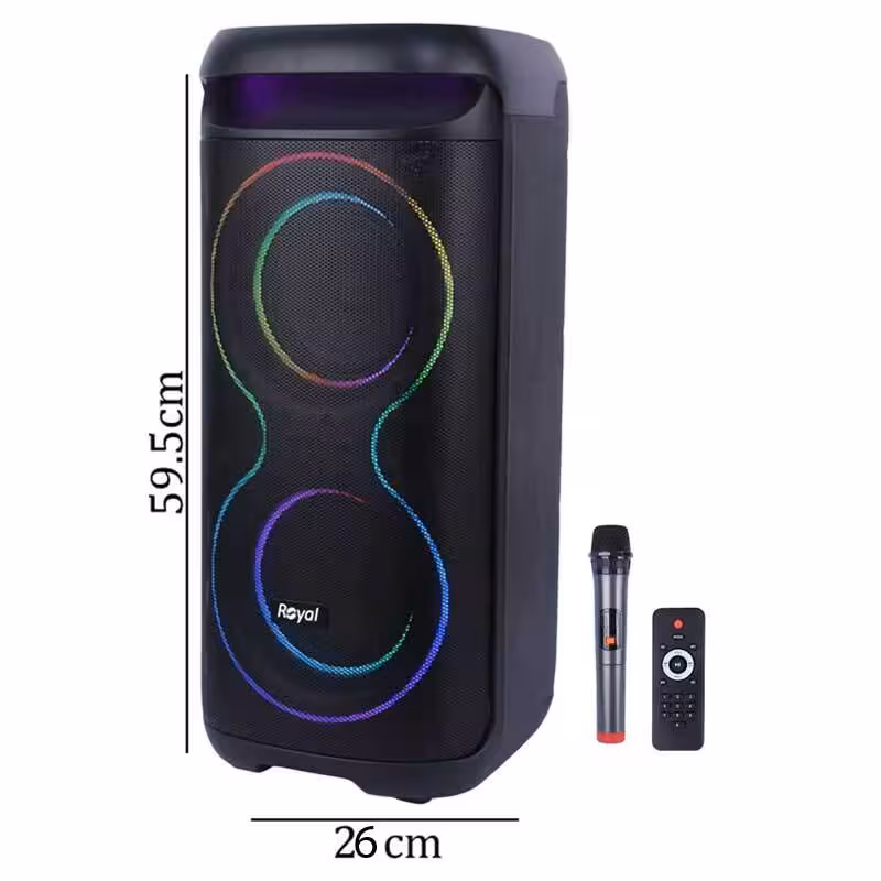 اسپیکر بلوتوثی قابل حمل رویال مدل RSP-6510 همراه با میکروفون و ریموت کنترل
