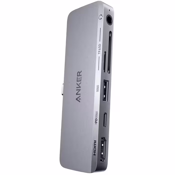 هاب 6 پورت انکر Type-C به USB3.0/HDMI/SD/Micro SD/Type-C/AUX مدل A8363