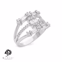 انگشتر نقره زنانه مجلسی جواهری مدل RI E37