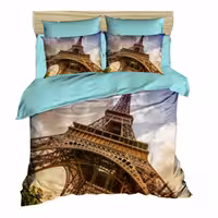 سرویس کاور لحاف ژوان ژوزه سری ساتن نخ طرح ایفل دو نفره 6 تکه - کد 42015009024