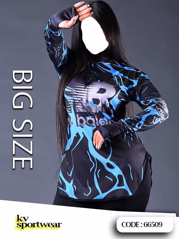 مانتو نیم زیپ فینگردار سایز بزرگ ورزشی زنانه New Balance کد 002