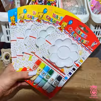 پک رنگ آمیزی طرح گل (پالت، شش عدد رنگ و قلمو)