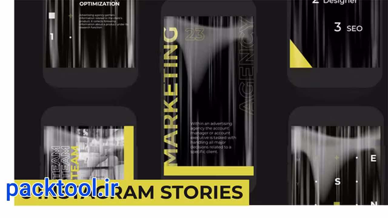 پروژه آماده افتر افکت پک استوری های زرد اینستاگرام Yellow stories pack - پک تول