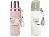 فلاسک استیل حجم 700 میلی لیتر دارای توری صافی و بند دستی