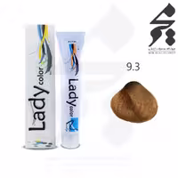 رنگ مو لیدی کالر Lady color شماره 9.3 حجم 100 میلی لیتر رنگ بلوند طلایی خیلی روشن