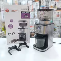 آسیاب قهوه مایر آلمان توان مصرفی 200 وات  حجم مخزن 150 گرم دارای درجه آسیاب از 1 تا 31 صفحه دیجیتال