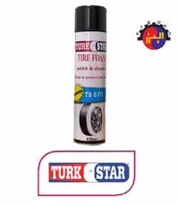 اسپری فوم تمیزکننده لاستیک ترک استار، مدل TURK STAR TIRE FOAM TS 670، برای براق کردن لاستیک