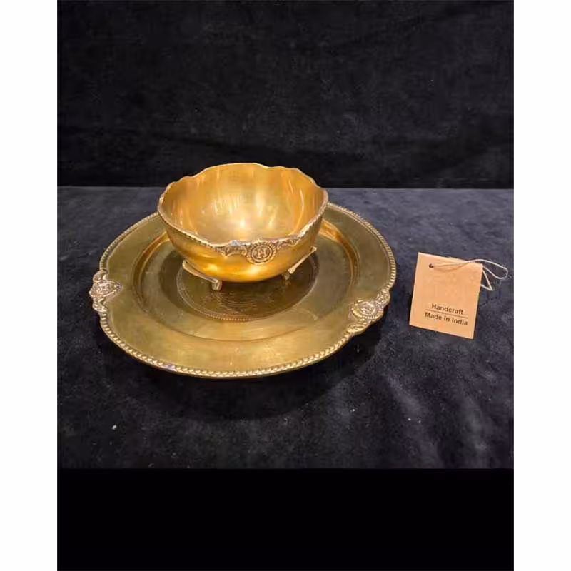 پیاله و پیش دستی برنجی هرمس 129143