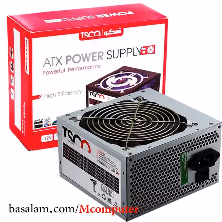 منبع تغذیه (پاور) کامپیوتر تسکو Tsco TP 570W همراه با کابل