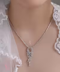 💍نیم ست (آویز و گوشواره) جواهری لاکچری خاص و زیبا ، نقره عیار 925(N_4036)