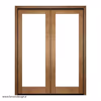 درب شیشه‌ای دو لنگه قاب‌دار برای نشیمن کد 1117