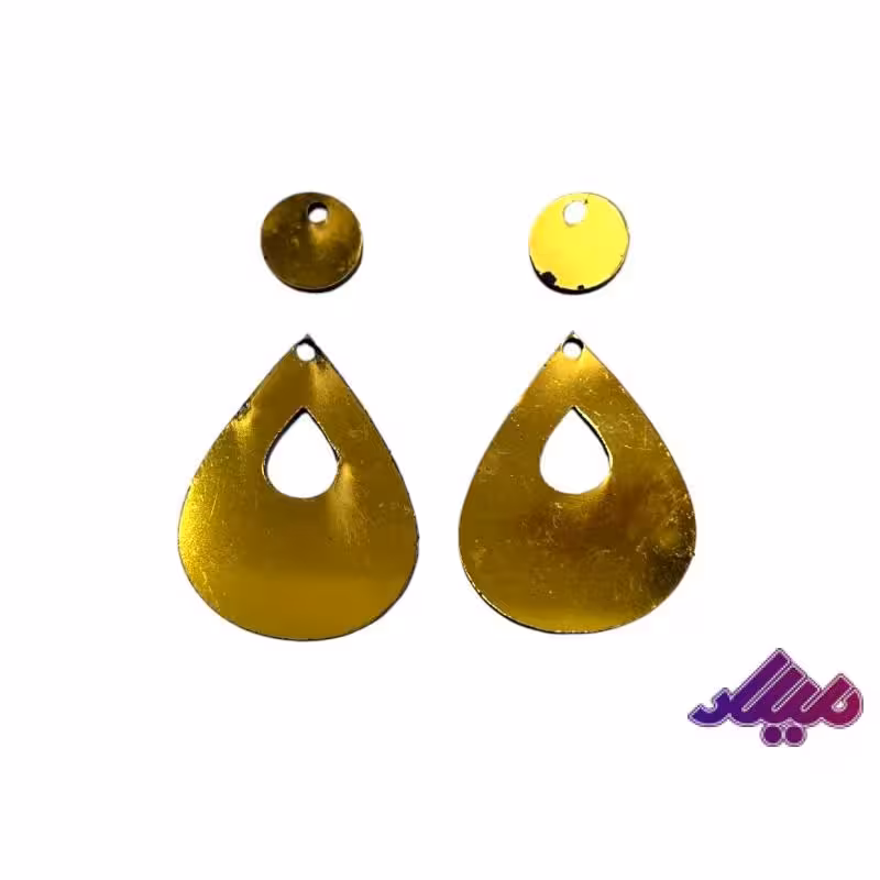 مولتی استایل طلایی گوشواره اشک تو خالی 4*3سانت