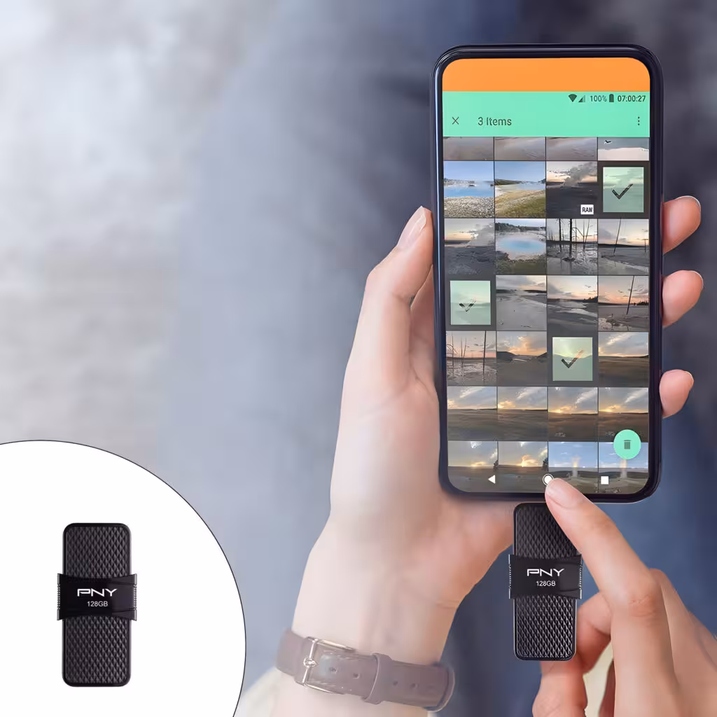 فلش مموری پی ان وای مدل DUO LINK USB 3.1 Type-C OTG ظرفیت 128 گیگابایت