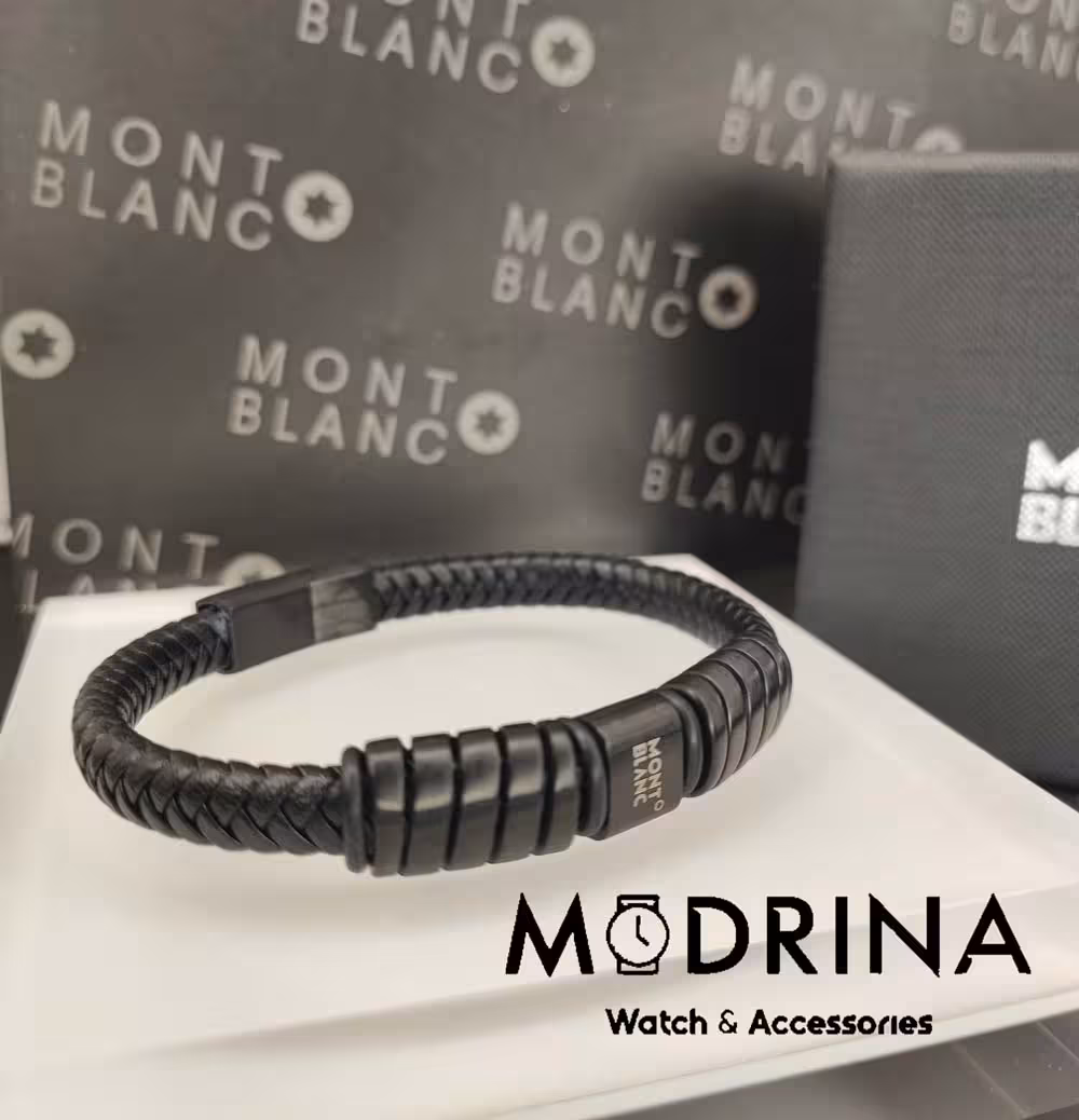 دستبند مون بلان بافت مشکی