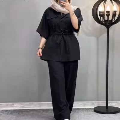 مانتو شلوار زنانه کرپ مازراتی