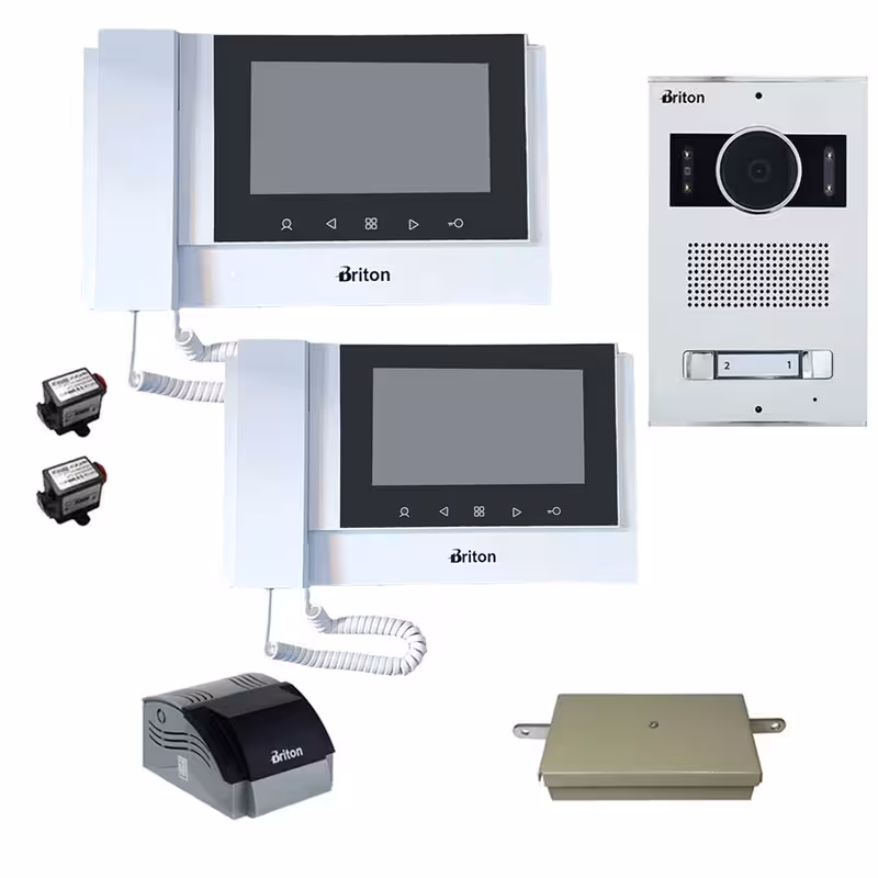 مجموعه دربازکن تصویری برایتون مدل 2002-7020 دو واحدی به همراه محافظ ولتاژ مانیتور | چاوه