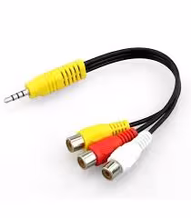 مبدل 1 نری AUX سه خط به 3 مادگی RCA