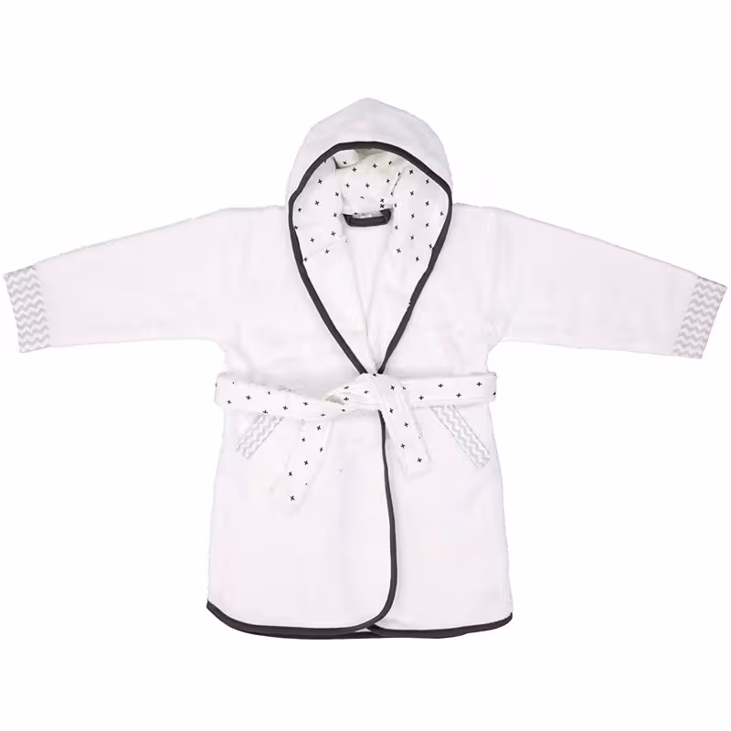 حوله تن پوش کودک لوما سفید طرحدار Luma Bathrobe