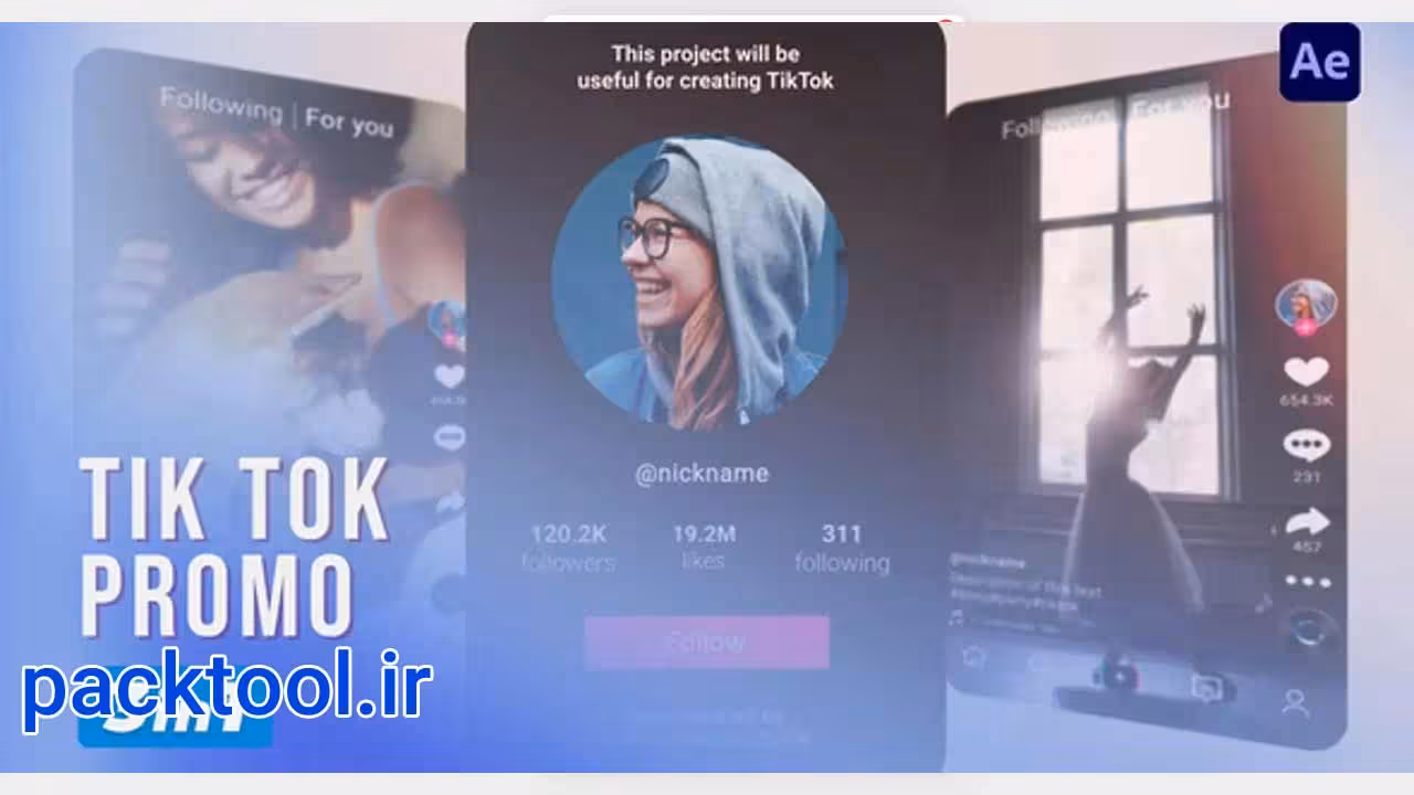 دانلود پروژه آماده افتر افکت تیزر تبلیغاتی تیک تاک Advertising Tiktok AD - پک تول