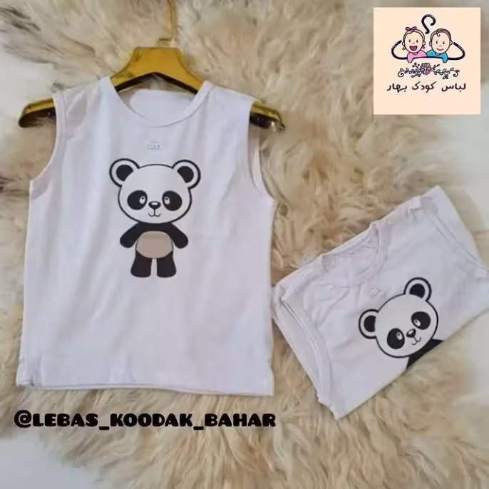 تاپ تک جنس پنبه چاپ پاندا، سایز 6 ماه تا 2‌.5 سال
