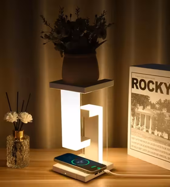چراغ خواب معلق رومیزی مدل شارژر بی سیم SMART DESK LAMP