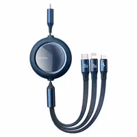کابل تبدیل USB به USB-C/microUSB /لایتنینگ باسئوس مدل Bright Mirror 100W طول 12 متر
