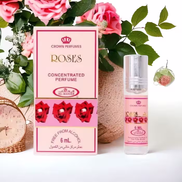 عطر ورد rose برند الرحاب ساخت کشور امارات حجم 6 میل