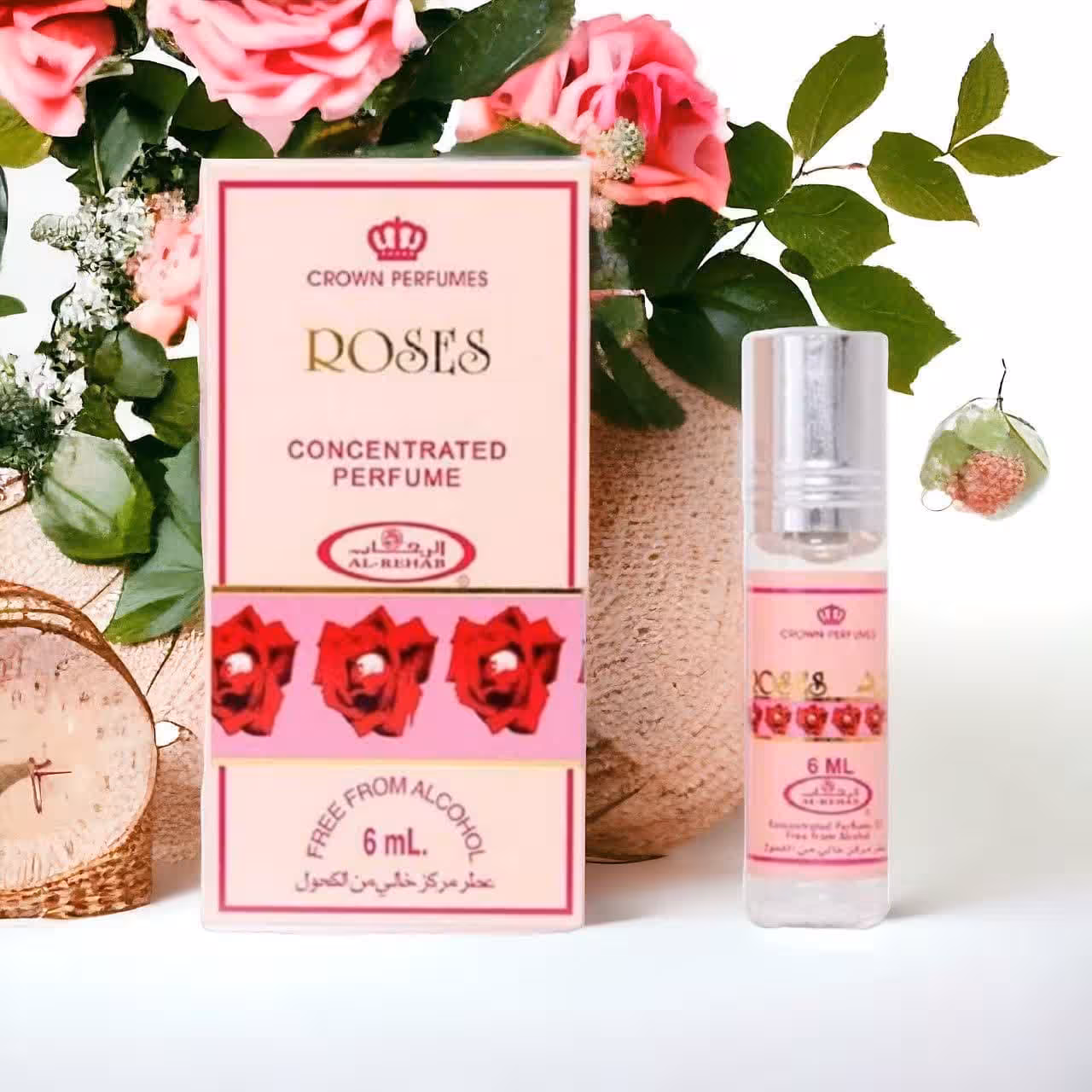 عطر ورد rose برند الرحاب ساخت کشور امارات حجم 6 میل