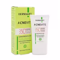 ضدآفتاب فلوئیدی درمالیفت SPF50 بی رنگ مدل Acnevite حجم 40 میل