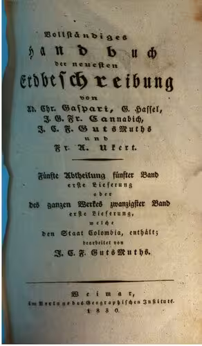 خرید و دانلود نسخه کامل کتاب Vollständige und neueste Erdbeschreibung des Staats Colombia