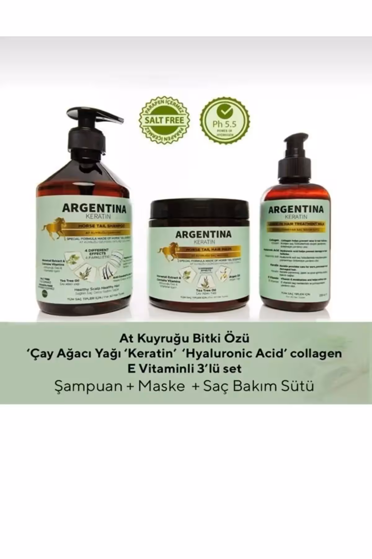 ست مراقبت از مو با کراتین و روغن آرگان آرژانتینی سه عددی - 8946