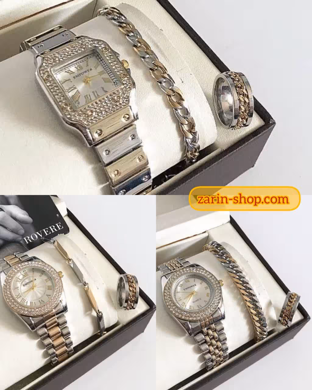 ست ساعت دستبند انگشتر کارتیر زنانه