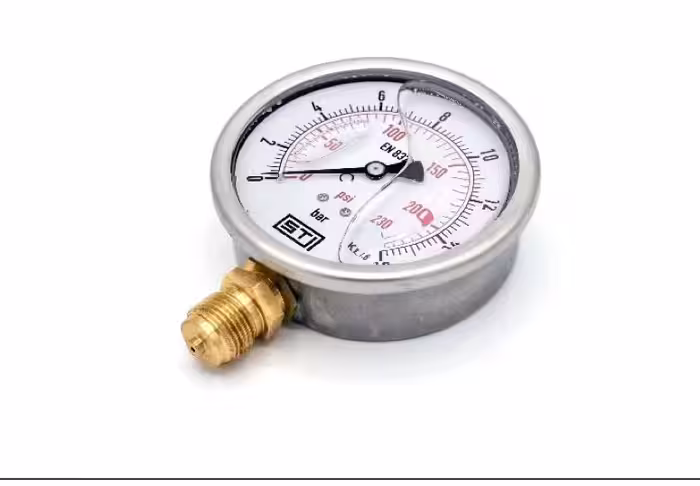 گیج استیل برنجی class B عمودیGBR1201