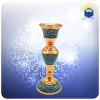 شمعدان مس و فیروزه کوب 18 سانت