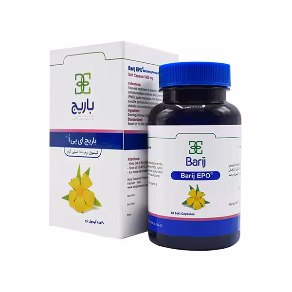کپسول روغن گل مغربی EPO باریج اسانس Barij Essence EPO Oral Soft Caps