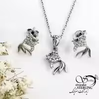 نیمست نقره 925 عیار طرح ماهی کد 20360