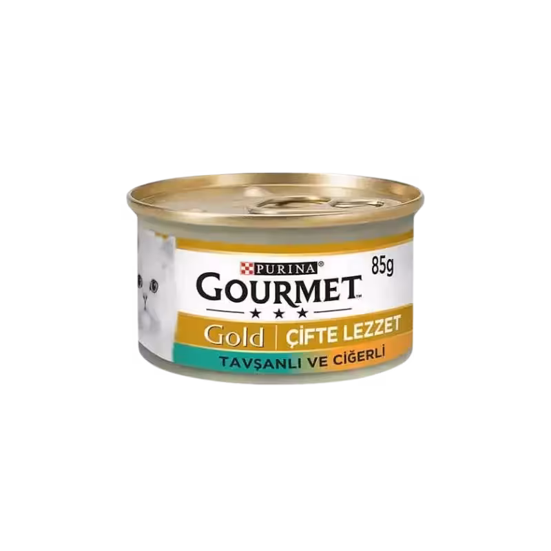 کنسرو گربه طعم گوشت خرگوش و جگر برند Gourmet گورمت 85 گرمی