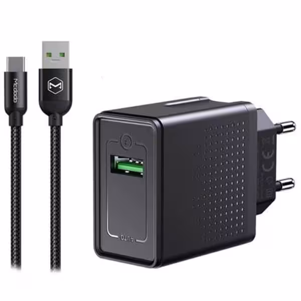 شارژر دیواری مک دودو مدل CH-580 به همراه کابل تبدیل USB-C