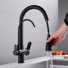 شیر ظرفشویی دومنظوره شلنگدار رنگ مشکی