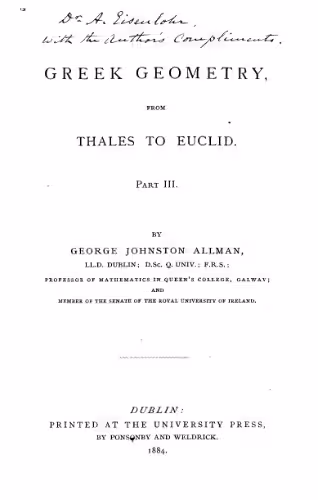 خرید و دانلود نسخه کامل کتاب Greek geometry. From Thales to Euqlid