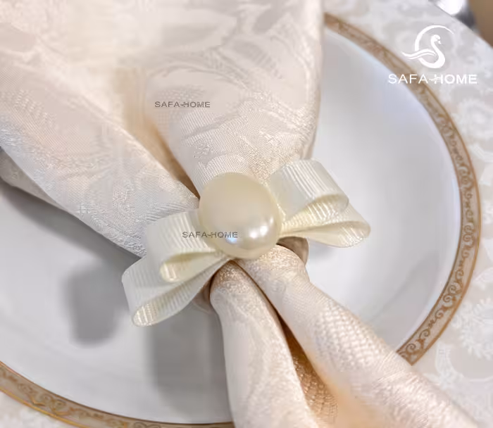 حلقه دستمال سفره مدل مروارید تکی