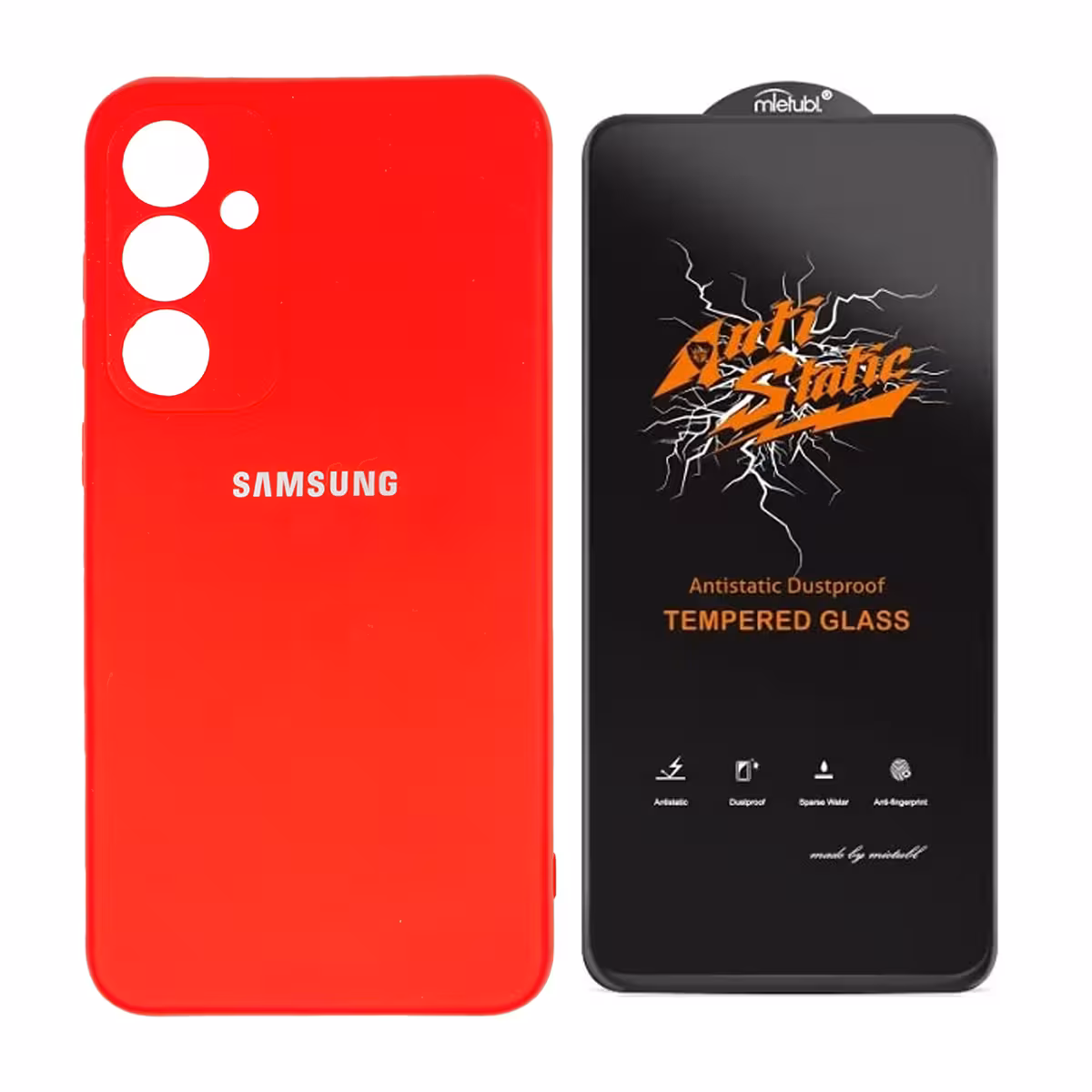 قاب گوشی سامسونگ Galaxy A55 مدل سیلیکونی به همراه گلس Anti Static