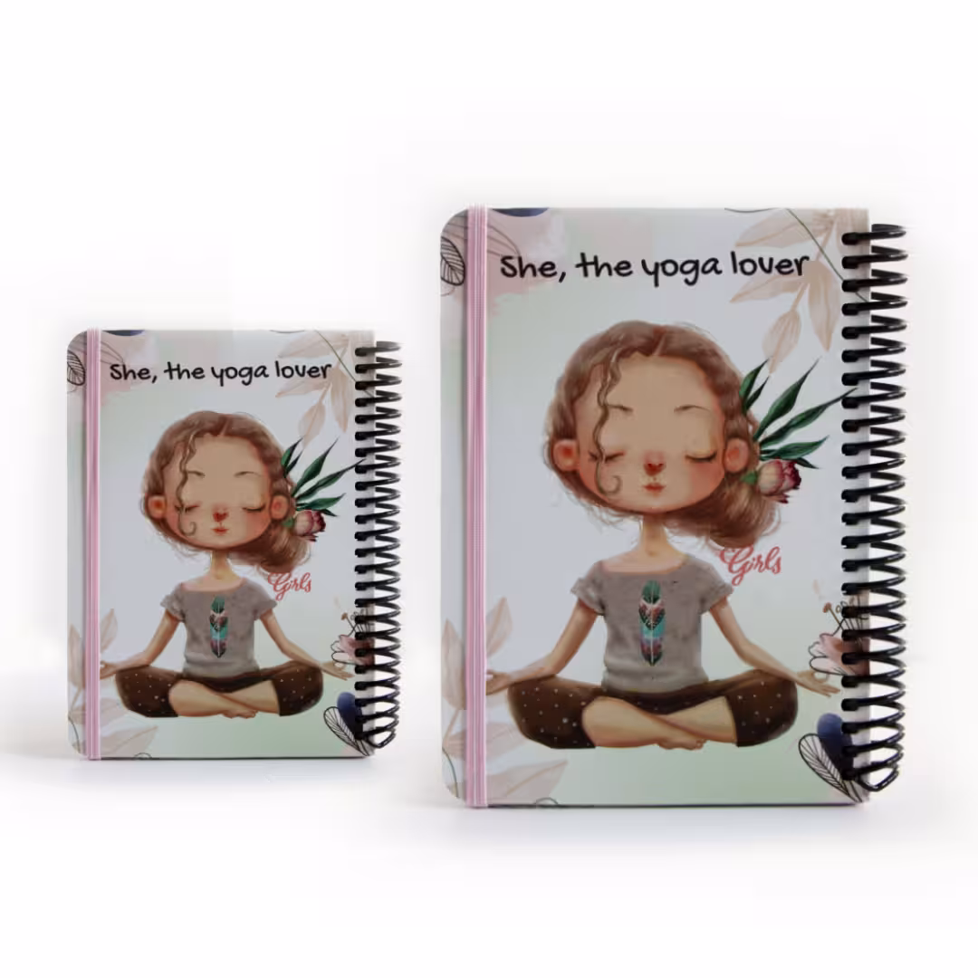 دفتر خط دار طرح yoga lover دات نوت