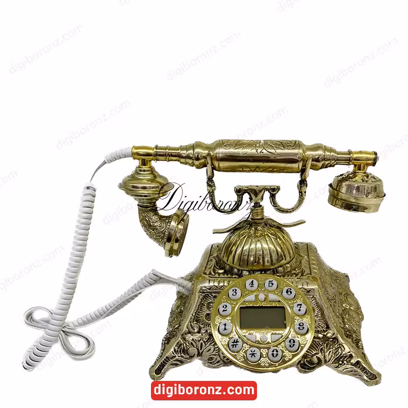 تلفن برنجی برنزی رومیزی مدل هرمی (تلفن برنزی) | تلفن رومیزی