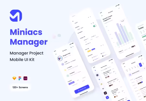 دانلود کیت رابط کاربری اپلیکیشن مدیریت کسب و کار مینیاکس | Miniacs UI Kit