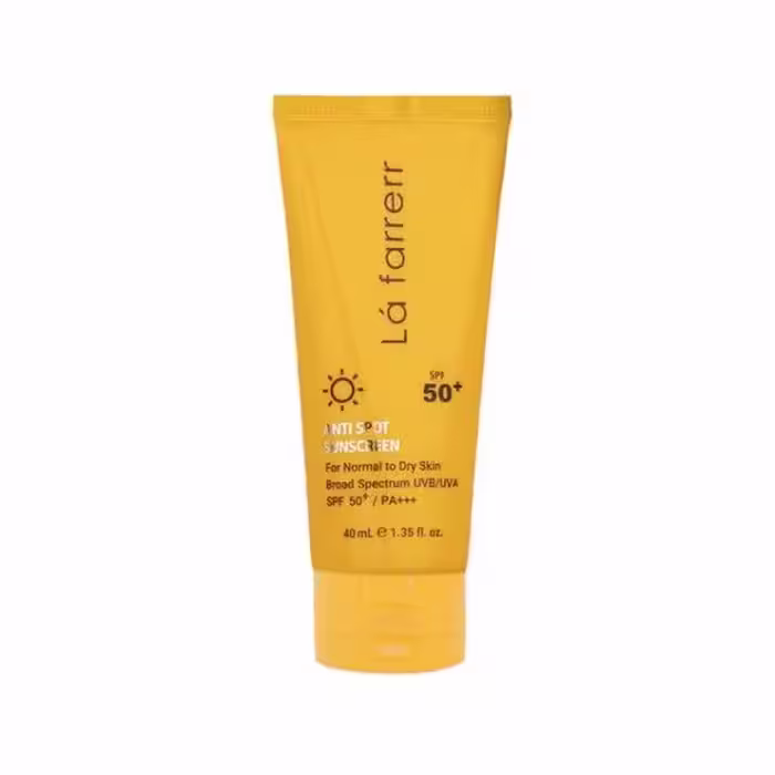 کرم ضد آفتاب و ضد لک SPF50 لافارر مناسب پوست های خشک و معمولی حجم 40 میلی لیتر – بی رنگ
